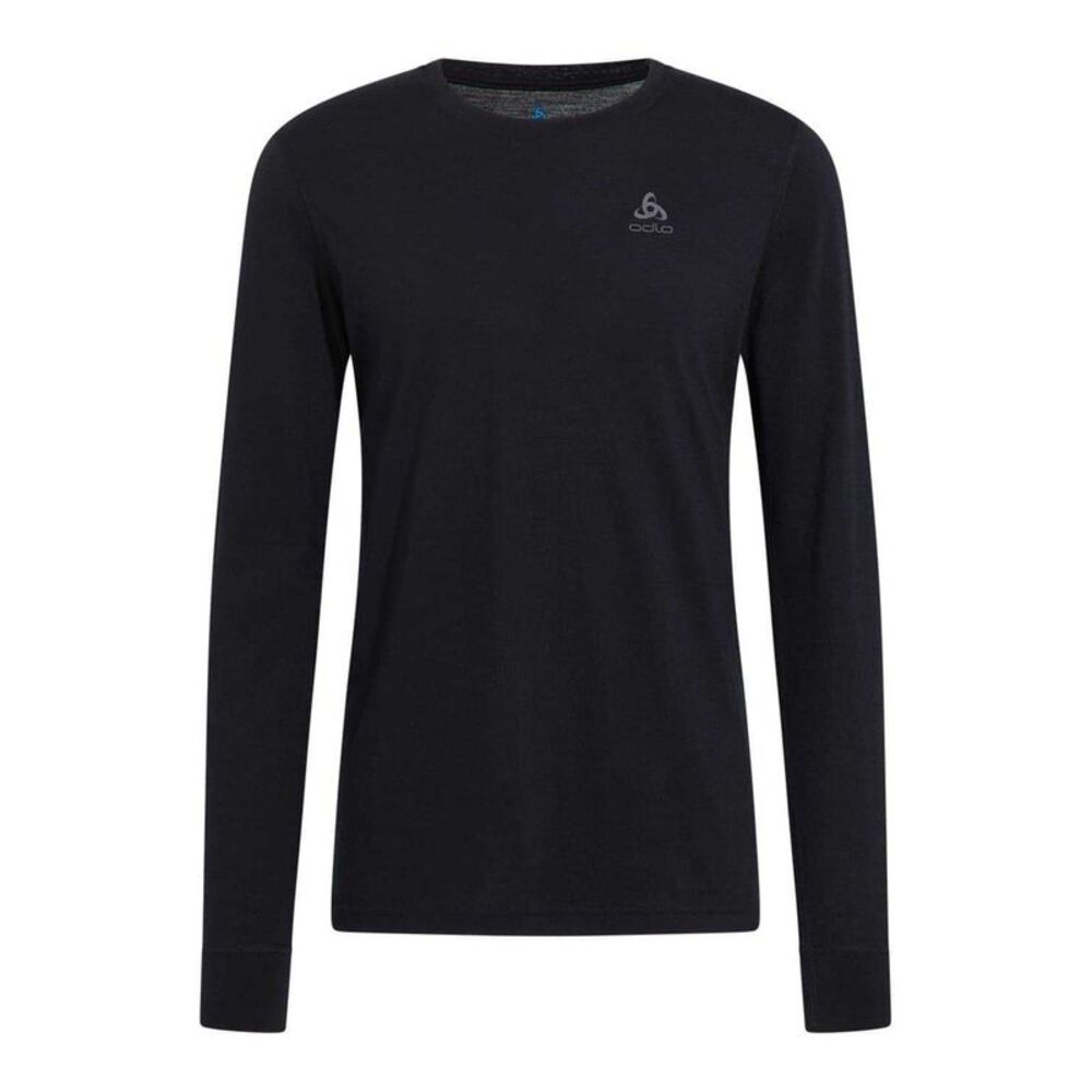 Odlo Mens Merino Wool Crew Neck Regular Top / Black